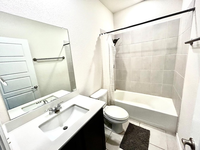 7425 Bledington Ln, Mckinney, TX 75071 - full bath with toilet, tile patterned flooring, shower / bath combo, and vanity