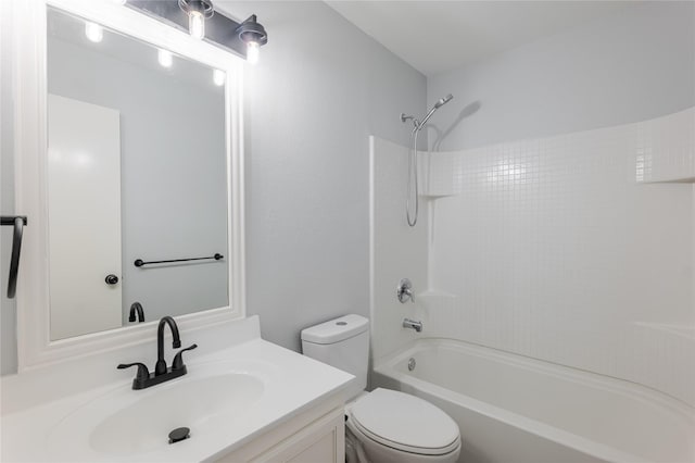 8537 Star Thistle Dr, Fort Worth, TX 76179 - bathroom with toilet, vanity, and bathtub / shower combination