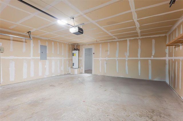 8537 Star Thistle Dr, Fort Worth, TX 76179 - garage featuring electric water heater, electric panel, and a garage door opener