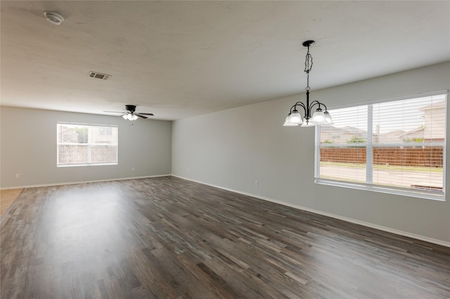 8537 Star Thistle Dr, Fort Worth, TX 76179 - empty room featuring dark wood-style floors, a smoke detector, and baseboards