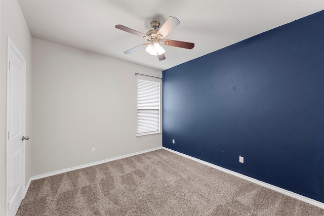 5541 Wisdom Ct, Waco, TX 76708 - spare room with ceiling fan, carpet flooring, and baseboards