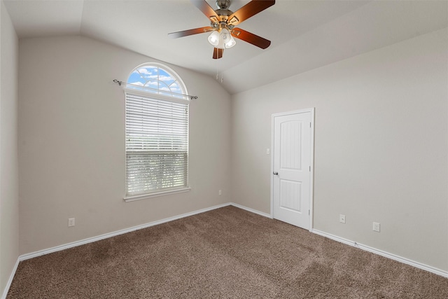 5541 Wisdom Ct, Waco, TX 76708 - carpeted spare room featuring lofted ceiling, ceiling fan, and baseboards