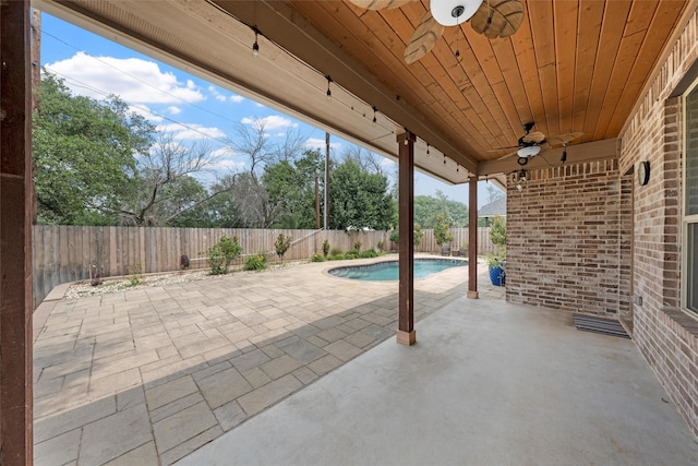 5541 Wisdom Ct, Waco, TX 76708 - view of patio / terrace featuring ceiling fan and a fenced backyard