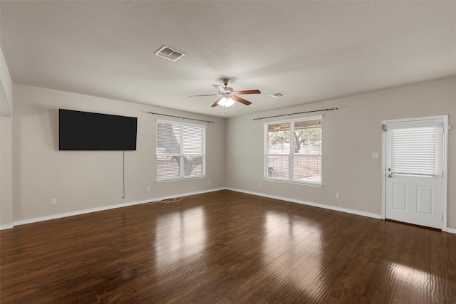 5541 Wisdom Ct, Waco, TX 76708 - empty room with ceiling fan, dark wood-type flooring, and baseboards