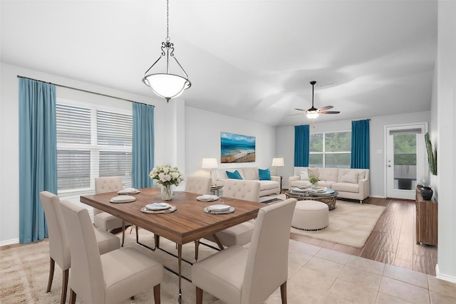3432 Beatriz Dr, Denton, TX 76207 - dining room featuring a ceiling fan and baseboards