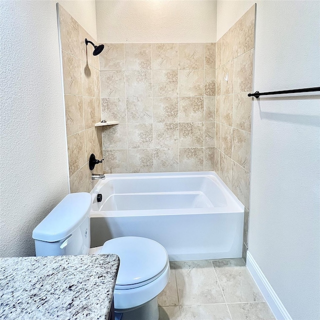 2095 Deckard, Princeton, TX 75407 - bathroom featuring toilet, a textured wall, and shower / washtub combination