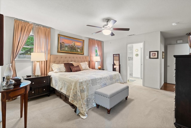 1247 Wedgewood Dr, Cleburne, TX 76033 - carpeted bedroom featuring ceiling fan and connected bathroom