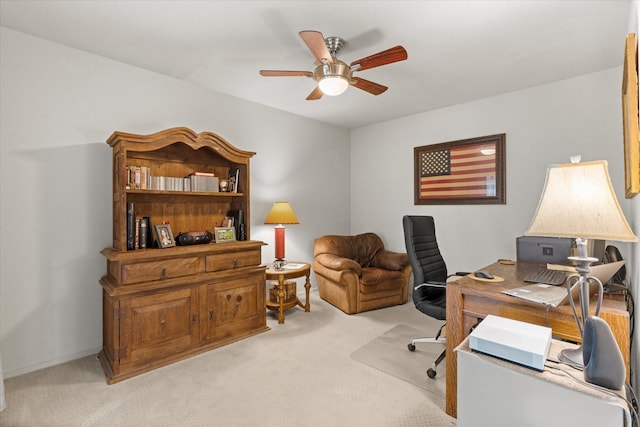 1247 Wedgewood Dr, Cleburne, TX 76033 - office area with light colored carpet and a ceiling fan