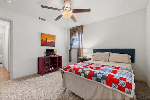 1247 Wedgewood Dr, Cleburne, TX 76033 - bedroom with carpet, baseboards, and ceiling fan