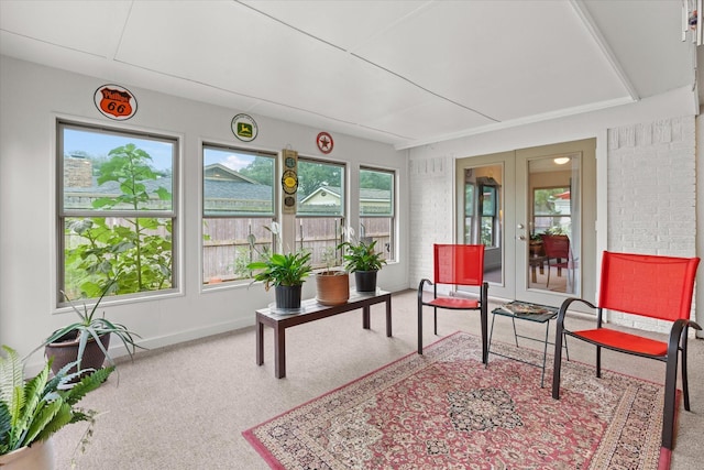 1247 Wedgewood Dr, Cleburne, TX 76033 - sunroom / solarium featuring carpet floors and french doors