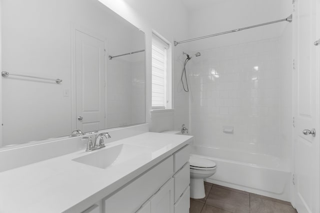 2216 Richmond Park Ln, Prosper, TX 75078 - full bathroom with vanity, tub / shower combination, toilet, and tile patterned floors