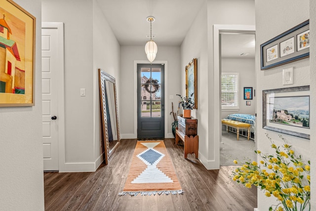 14344 Walsh Ave, Fort Worth, TX 76008 - entrance foyer featuring dark wood-style floors and baseboards