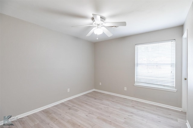 3242 Whitewing Way, Abilene, TX 79606 - empty room with ceiling fan, light wood-style flooring, and baseboards