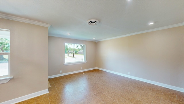 3201 Lakeland St, Fort Worth, TX 76111 - spare room with healthy amount of natural light, ornamental molding, baseboards, and recessed lighting
