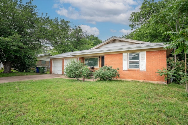 8820 Easley St, White Settlement, TX 76108 - single story home with driveway, brick siding, a garage, and a front lawn