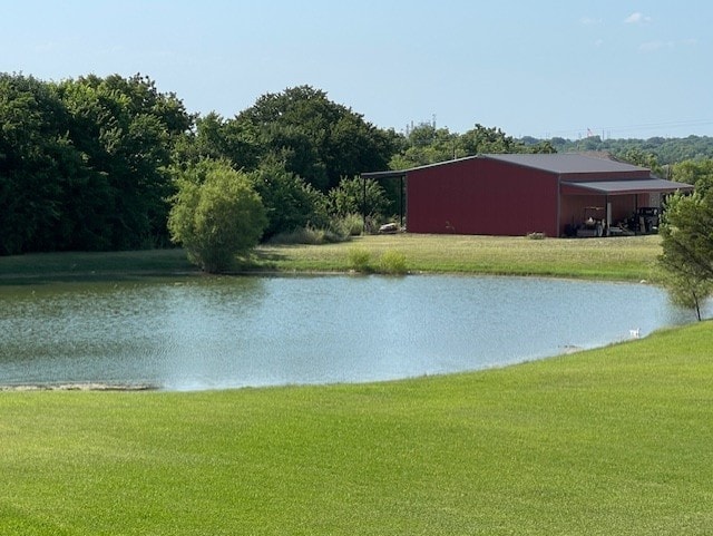 930 Lakeridge Dr, Lavon, TX 75166 - water view with a pole building