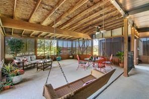 930 Lakeridge Dr, Lavon, TX 75166 - view of patio featuring an outdoor hangout area and a ceiling fan
