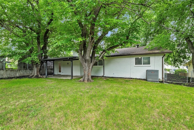 742 Chalk Hill Ln, Desoto, TX 75115 - rear view of property featuring brick siding and central AC unit