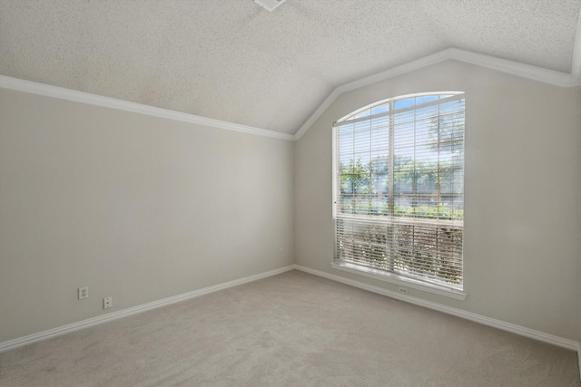 8100 Hosta Way, Fort Worth, TX 76123 - bonus room featuring a textured ceiling, vaulted ceiling, carpet, and baseboards