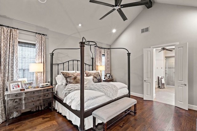 7315 Danashire Ave, Dallas, TX 75231 - bedroom with multiple windows, wood finished floors, beam ceiling, baseboards, and recessed lighting