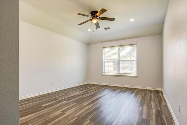 2144 Callahan Dr, Forney, TX 75126 - spare room featuring dark wood-type flooring, baseboards, ceiling fan, and recessed lighting