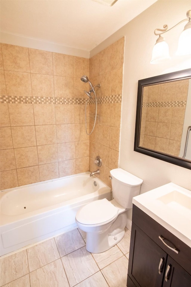 417 Red Coat Ln, Arlington, TX 76002 - bathroom featuring vanity, shower / bath combination, and toilet