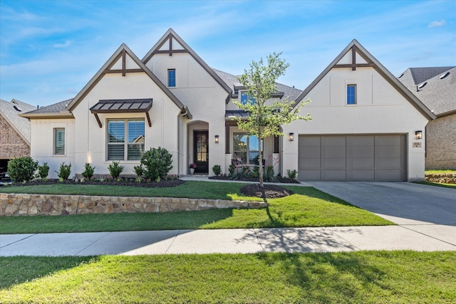 806 Placid Way, Argyle, TX 76226 - view of front of house featuring brick siding, a garage, concrete driveway, a front yard, and a shingled roof