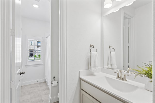 806 Placid Way, Argyle, TX 76226 - full bathroom with vanity, a shower with curtain, and baseboards