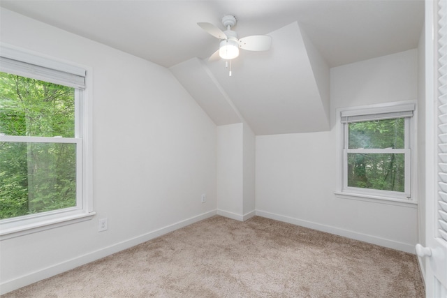 812 Baker St, Mckinney, TX 75069 - bonus room with carpet, ceiling fan, and vaulted ceiling