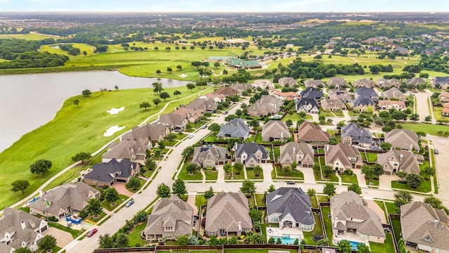 3021 Sunny Hill Ln, Prosper, TX 75078 - aerial perspective of suburban area featuring a nearby body of water and a golf course