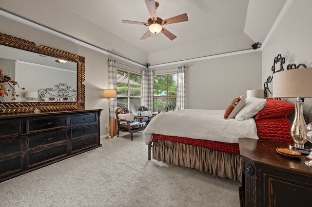 4213 Fairway Crossing Dr, Fort Worth, TX 76137 - bedroom featuring carpet flooring, vaulted ceiling, and ceiling fan