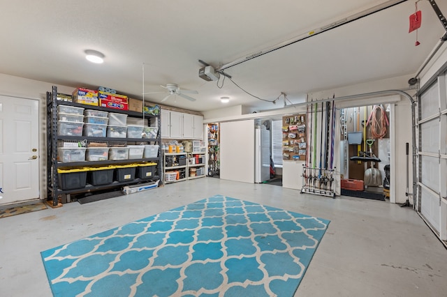 4213 Fairway Crossing Dr, Fort Worth, TX 76137 - garage featuring ceiling fan and a garage door opener