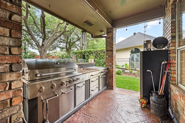 4213 Fairway Crossing Dr, Fort Worth, TX 76137 - view of patio / terrace with an outdoor kitchen and a sink