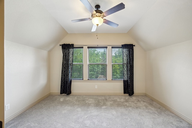 301 Harrison Cir, Van Alstyne, TX 75495 - additional living space with lofted ceiling, carpet, ceiling fan, and baseboards
