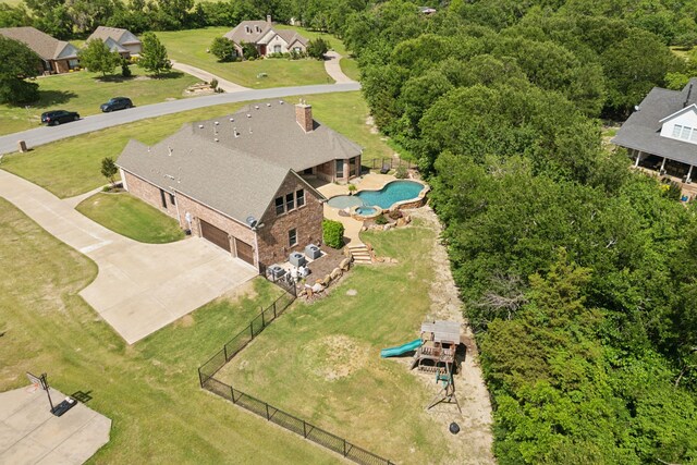 301 Harrison Cir, Van Alstyne, TX 75495 - aerial view of a pool area