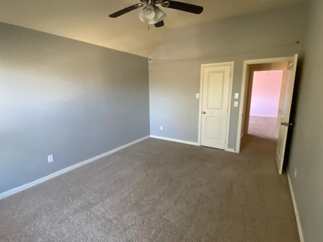 5833 N Silverton Ave, Mckinney, TX 75070 - carpeted spare room featuring a ceiling fan, baseboards, and lofted ceiling