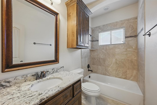 1004 Taylor Dr, Allen, TX 75013 - bathroom featuring toilet, tub / shower combination, and vanity