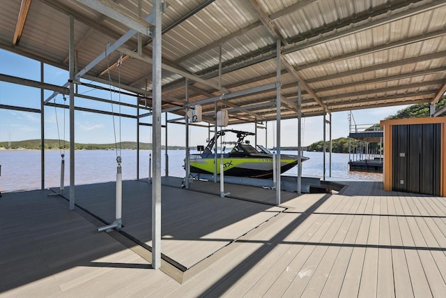 4971 Hawk Rd, Possum Kingdom Lake, TX 76450 - dock featuring a water view and boat lift