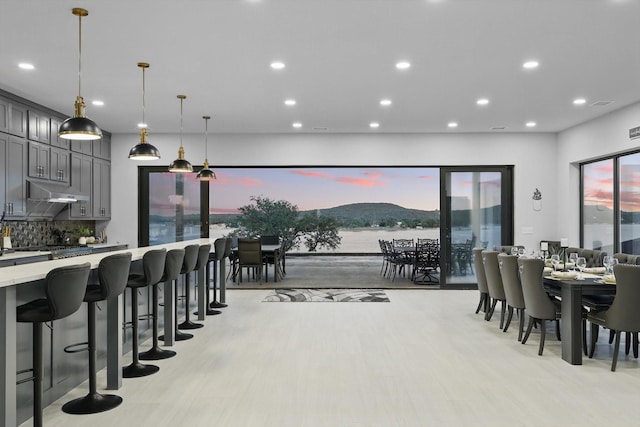 4971 Hawk Rd, Possum Kingdom Lake, TX 76450 - dining room with recessed lighting and light wood finished floors