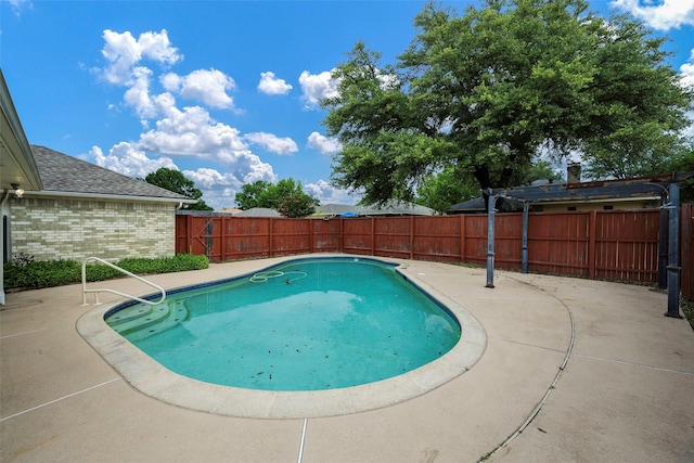 1111 Lupine Dr, Garland, TX 75043 - view of swimming pool with a patio and a fenced backyard