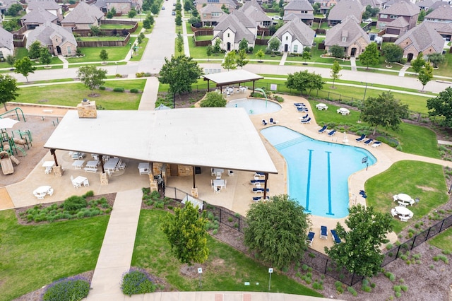 12164 Curry Creek Dr, Frisco, TX 75035 - aerial perspective of suburban area with a pool area