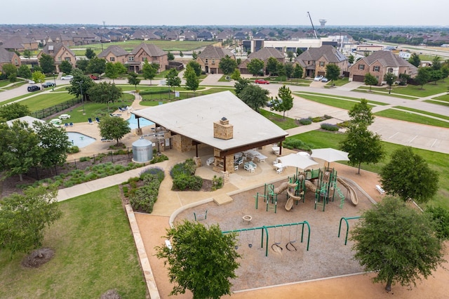 12164 Curry Creek Dr, Frisco, TX 75035 - aerial perspective of suburban area with a pool area