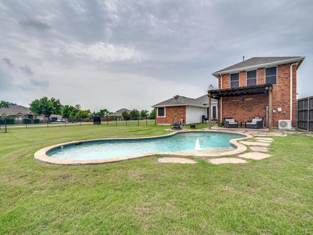 605 Lakeridge Dr, Lavon, TX 75166 - view of swimming pool with ac unit and a patio