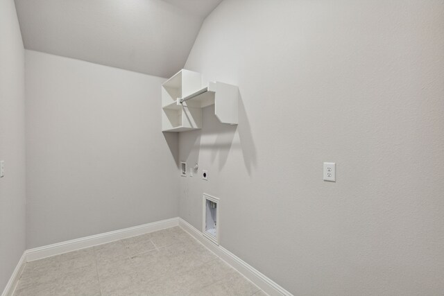 548 Bradley Dr, Fate, TX 75087 - clothes washing area featuring hookup for a gas dryer, electric dryer hookup, hookup for a washing machine, and baseboards