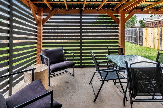 10721 Emerald Park Ln, Fort Worth, TX 76052 - view of patio / terrace featuring fence and outdoor dining area