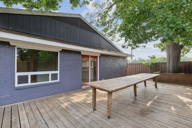 15741 Mapleview Cir, Dallas, TX 75248 - wooden terrace featuring fence and outdoor dining space
