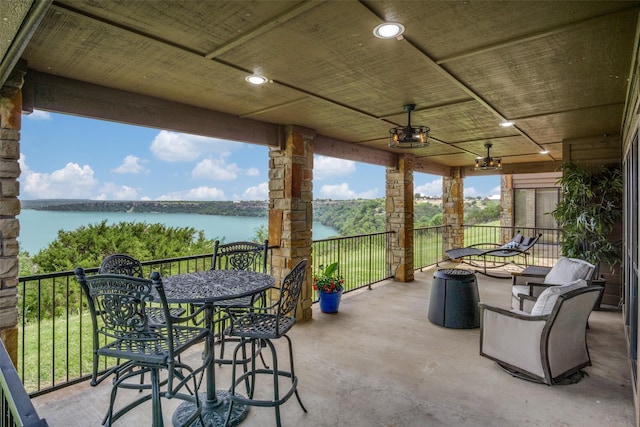 101 Eagle Pt, Graford, TX 76449 - view of patio / terrace featuring a water view