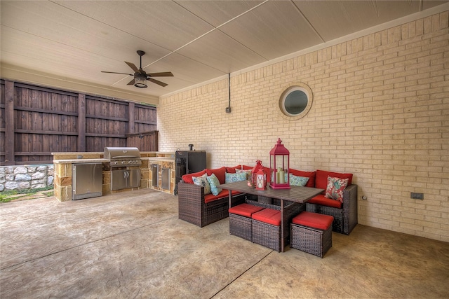 1116 Squaw Vly, Rockwall, TX 75087 - view of patio with ceiling fan and outdoor dining area