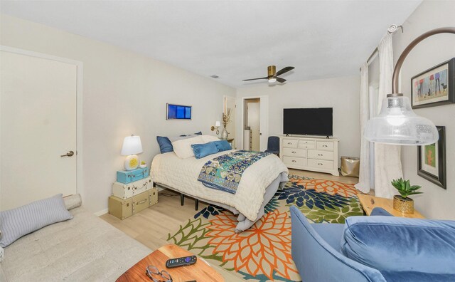 3904 Crescent Dr, De Cordova, TX 76049 - bedroom with wood finished floors and ceiling fan