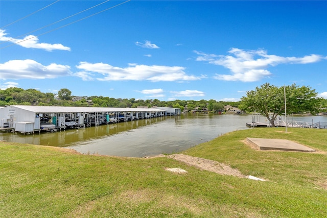 3904 Crescent Dr, De Cordova, TX 76049 - dock featuring a water view and a yard
